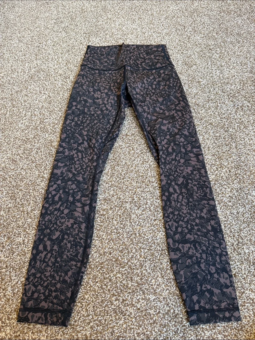 lululemon athletica Printed Workout Leggings in Black and Brown